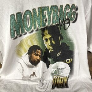 Moneybagg Yo MBY White Rap Hip Hop Cotton TShirt Men's Size XL Fast Shipping